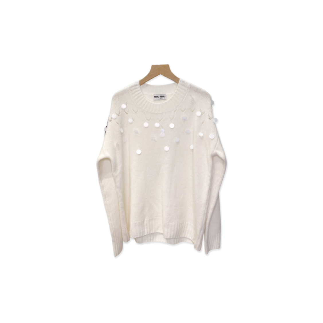 M1v M1v sequined openwork wool sweater